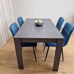 Portland 4 Seater Dining Set Dark Grey and Blue - Wilko - thumbnail 4
