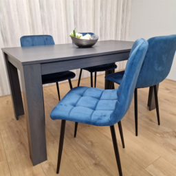 Portland 4 Seater Dining Set Dark Grey and Blue - Wilko - thumbnail 5