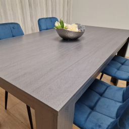 Portland 4 Seater Dining Set Dark Grey and Blue - Wilko - thumbnail 7