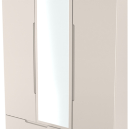 Crowndale Milan 3 Door 2 Drawer Kashmir Gloss and Kashmir Tall Mirrored Wardrobe Ready Assembled - Size: 2 Door 2 Drawer - Kashmir Gloss & Kashmir - W - thumbnail 5