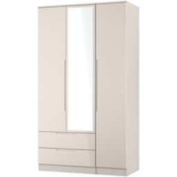 Crowndale Milan 3 Door 2 Drawer Kashmir Gloss and Kashmir Tall Mirrored Wardrobe Ready Assembled - Size: 2 Door 2 Drawer - Kashmir Gloss & Kashmir - W - thumbnail 3