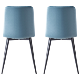 Lexi Set of 2 Light Blue Velvet Fabric Dining Chairs - MCC - Wilko - thumbnail 6