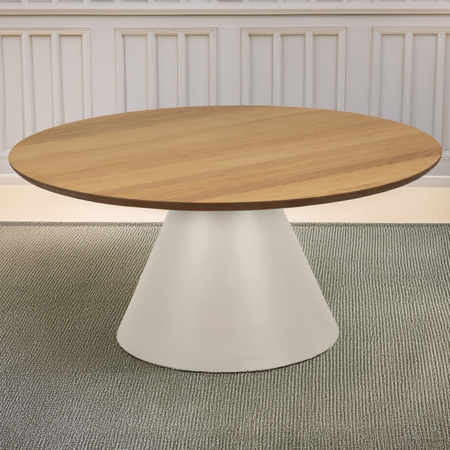 Florence Soli Oak and Grey Round Coffee Table 85x 40cm - Size: 40 x 85 x 85cm - Multi - Furniture To Go - Wilko - image 1
