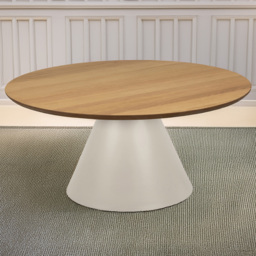 Florence Soli Oak and Grey Round Coffee Table 85x 40cm - Size: 40 x 85 x 85cm - Multi - Furniture To Go - Wilko