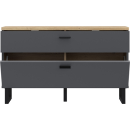 Florence Klara Single Door Single Drawer Grey and Oak TV Unit - Size: 57.7 x 95.4 x 41.3cm - Multi - Furniture To Go - Wilko - thumbnail 6