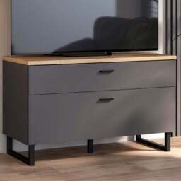 Florence Klara Single Door Single Drawer Grey and Oak TV Unit - Size: 57.7 x 95.4 x 41.3cm - Multi - Furniture To Go - Wilko - thumbnail 1