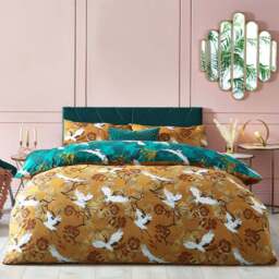 furn. Demoiselle Single Yellow Botanical Duvet Cover Set - Wilko