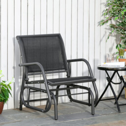 Outsunny Gliding Swing Chair Dark Grey - Size: 85 x 66 x 75cm - Wilko