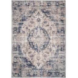 Kukoon Distressed Vintage Medallion Beige Blue Washable Rug 160 x 230cm - n/a - Wilko - thumbnail 1