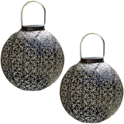 Garden Mile Moroccan Solar LED Light 2 Pack - Size: 23 x 22 x 22cm - Brown - Wilko