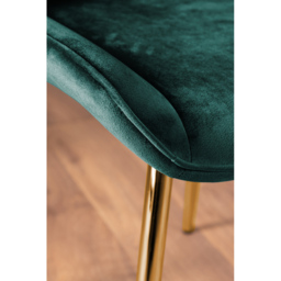 Furniturebox Cesano Set of 2 Green and Gold Velvet Dining Chair - Wilko - thumbnail 6
