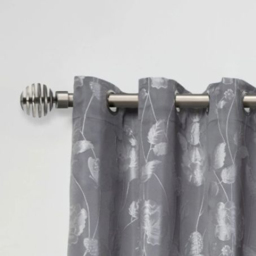 New Edge Blinds Geneva 160-300cm Extendable Black Silk Eyelet Metal Curtain Pole Set - Wilko - thumbnail 3