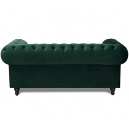 Home Detail Chesterfield 2 Seater Pleat Green Velvet Sofa - Wilko - thumbnail 6