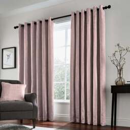 Helena Springfield Roma Lined Rose Eyelet Curtains 228 x 183cm - Size: W 229 x D 183cm - Wilko - thumbnail 1