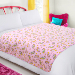 Velosso Unicorn Polar Fleece Blanket 152 x 127cm - Size: 127 x 152 x 1cm - Pink - Wilko - thumbnail 3