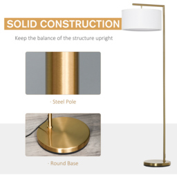 Portland Gold and White Floor Lamp - Size: 47 x 37 x 153cm - Wilko - thumbnail 6