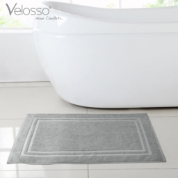 Velosso Grey Cotton Hotel Bath Mat - Silver - Wilko - thumbnail 3