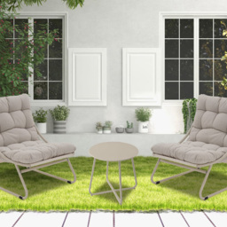 Malay Outdoor Essentials Siesta 2 Seater Sling Bistro Set Grey - Wilko - thumbnail 7