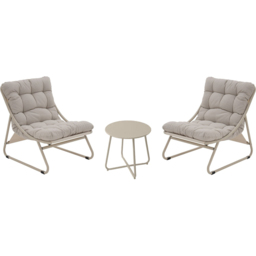 Malay Outdoor Essentials Siesta 2 Seater Sling Bistro Set Grey - Wilko - thumbnail 3