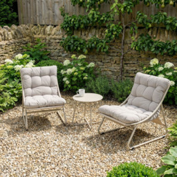 Malay Outdoor Essentials Siesta 2 Seater Sling Bistro Set Grey - Wilko - thumbnail 6