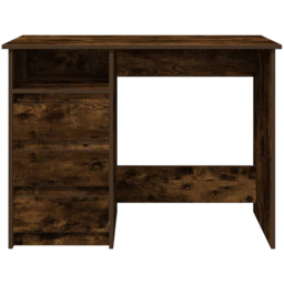 vidaXL 3 Drawer Single Shelf Computer Desk Smoked Oak - Size: 75 x 102 x 50cm - Brown - Wilko - thumbnail 4