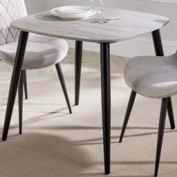 Core Products Aspen 2 Seater Square Dining Table Grey Oak Effect and Black - Size: 4 Seater - Wilko