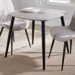 Core Products Aspen 2 Seater Square Dining Table Grey Oak Effect and Black - Size: 4 Seater - Wilko - thumbnail 4