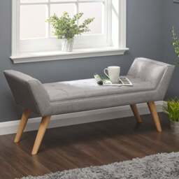 GFW Milan Grey Ottoman Window Seat - Size: 43 x 118 x 51cm - Wilko - thumbnail 1