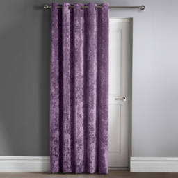 Intimates Mauve Crushed Velvet Door Curtain 117X213cm - Size: W 117 x D 213cm - Purple - Wilko - thumbnail 1
