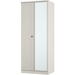 Crowndale Pembroke 2 Door Grey Ash Mirror Wardrobe Ready Assembled - Wilko - thumbnail 4