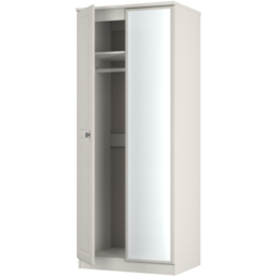 Crowndale Pembroke 2 Door Grey Ash Mirror Wardrobe Ready Assembled - Wilko - thumbnail 7