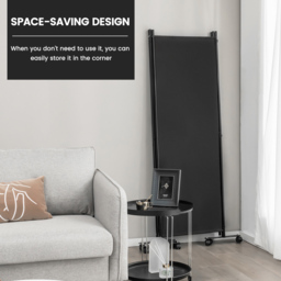 Costway 4 Panel Black Folding Room Divider with Wheels - Size: 105 x 12 x 12cm - Wilko - thumbnail 5
