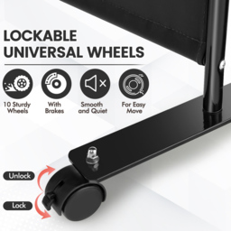Costway 4 Panel Black Folding Room Divider with Wheels - Size: 105 x 12 x 12cm - Wilko - thumbnail 7