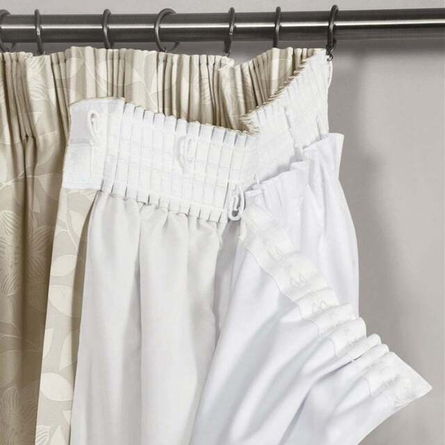 Velosso Thermal Blackout Lined Curtain 117 x 178cm - Size: W 117 x D 178cm - White - Wilko - image 1