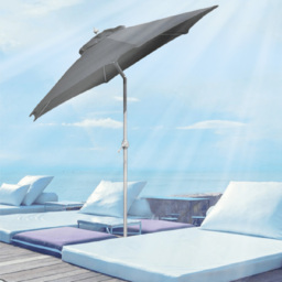 Marco Paul Black Garden Umbrella Parasol 2m - Wilko - thumbnail 3