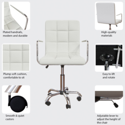 VIDA DESIGNS Calbo White Office Chair - Wilko - thumbnail 6