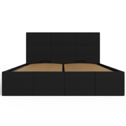 GFW Double Black Faux Leather Side Lift Ottoman Bed with Bonnell Mattress - Wilko - thumbnail 5