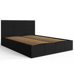GFW Double Black Faux Leather Side Lift Ottoman Bed with Bonnell Mattress - Wilko - thumbnail 4
