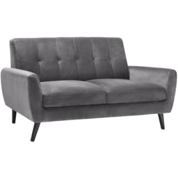 Julian Bowen Monza 2 Seater Dark Grey Velvet Sofa - Wilko - thumbnail 3