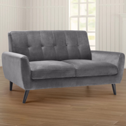 Julian Bowen Monza 2 Seater Dark Grey Velvet Sofa - Wilko