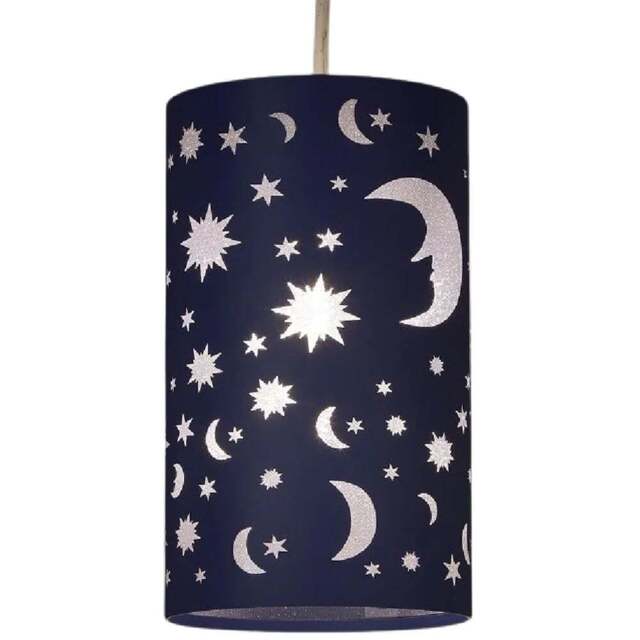 Kliving Midnight Navy Blue Moon and Stars Moonlight Pendant Light - Size: 22 x 13 x 13cm - Wilko - image 1