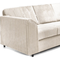 Luxor 5 Seater Cream Jumbo Cord Full Back L Shaped Corner Sofa Set - Wilko - thumbnail 4