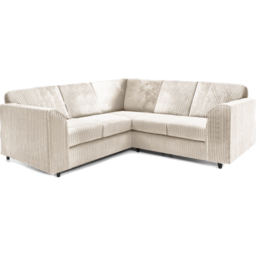 Luxor 5 Seater Cream Jumbo Cord Full Back L Shaped Corner Sofa Set - Wilko - thumbnail 3