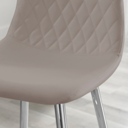 Furniturebox Solara Cappuccino Faux Leather Silver Legs Counter Stools Set of 2 - Brown - Wilko - thumbnail 3