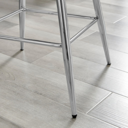 Furniturebox Solara Cappuccino Faux Leather Silver Legs Counter Stools Set of 2 - Brown - Wilko - thumbnail 5