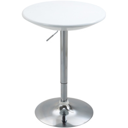Portland 2 Seater Round Adjustable Height Swivel Bar Dining Table White and Silver - Wilko - thumbnail 3