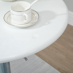 Portland 2 Seater Round Adjustable Height Swivel Bar Dining Table White and Silver - Wilko - thumbnail 4