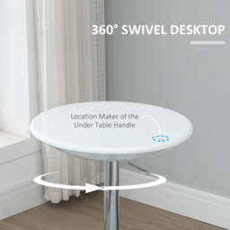Portland 2 Seater Round Adjustable Height Swivel Bar Dining Table White and Silver - Wilko - thumbnail 6