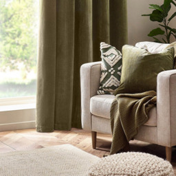 Yard Olive Heavy Chenille Reversible Cushion - Size: 50 x 50 cm - Green - Yard Living - Wilko - thumbnail 5