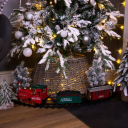St Helens 2 Carriages Battery Operated Christmas Train Set - Size: 377 x 12 x 377cm - Multi - Wilko - thumbnail 1